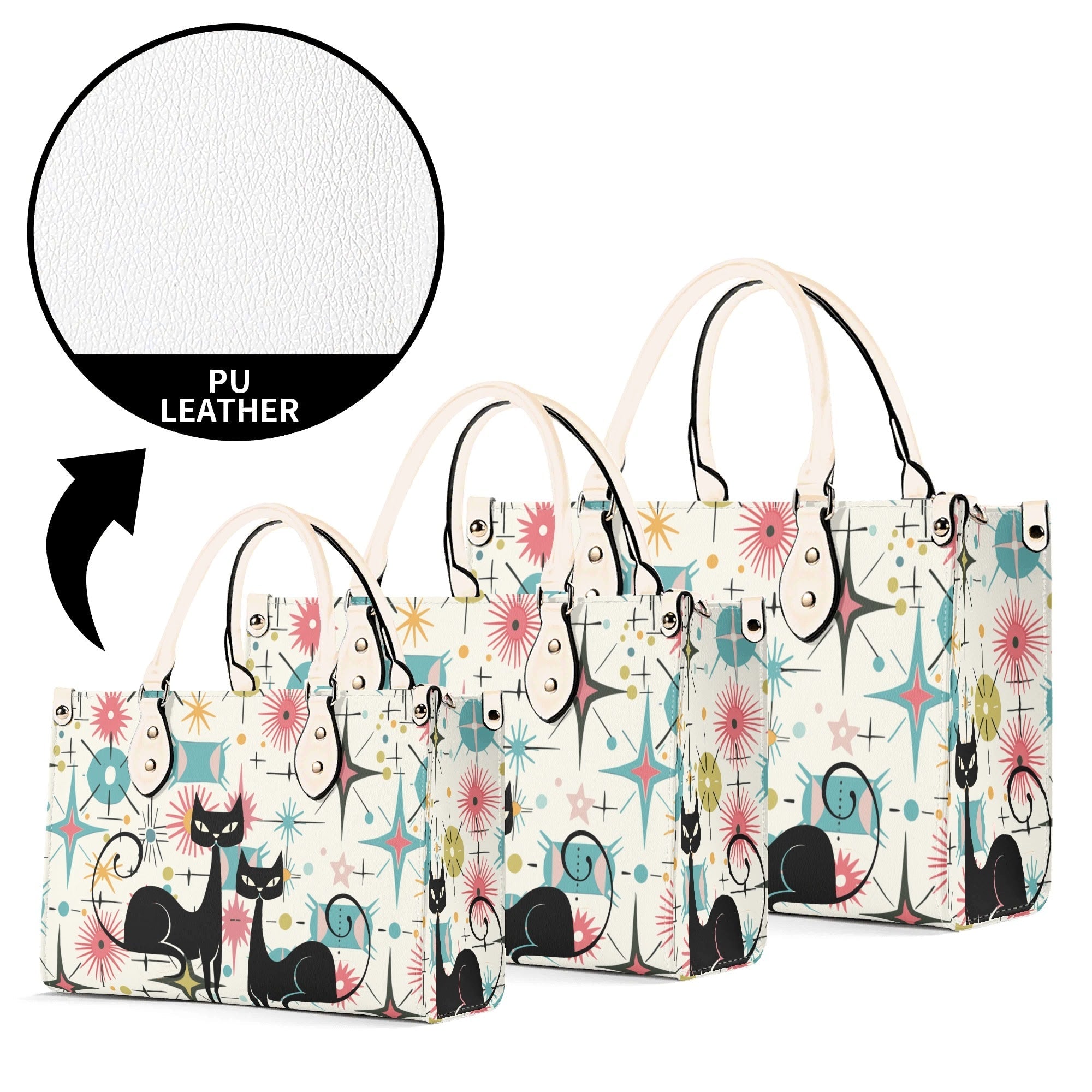 Kate McEnroe New York Kitschy Atomic Cat Starburst Satchel, Mid Century Modern HandbagHandbagsY5759KLW-1