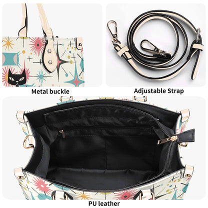 Kate McEnroe New York Kitschy Atomic Cat Starburst Satchel, Mid Century Modern HandbagHandbagsY5759KLW-1