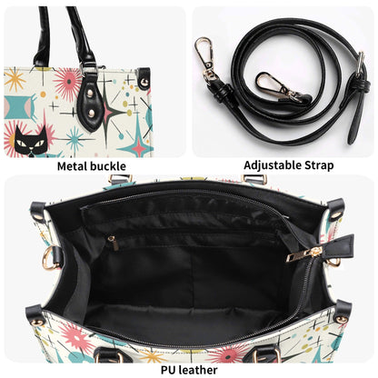 Kate McEnroe New York Kitschy Atomic Cat Starburst Satchel, Mid Century Modern HandbagHandbagsY5759KLW-4