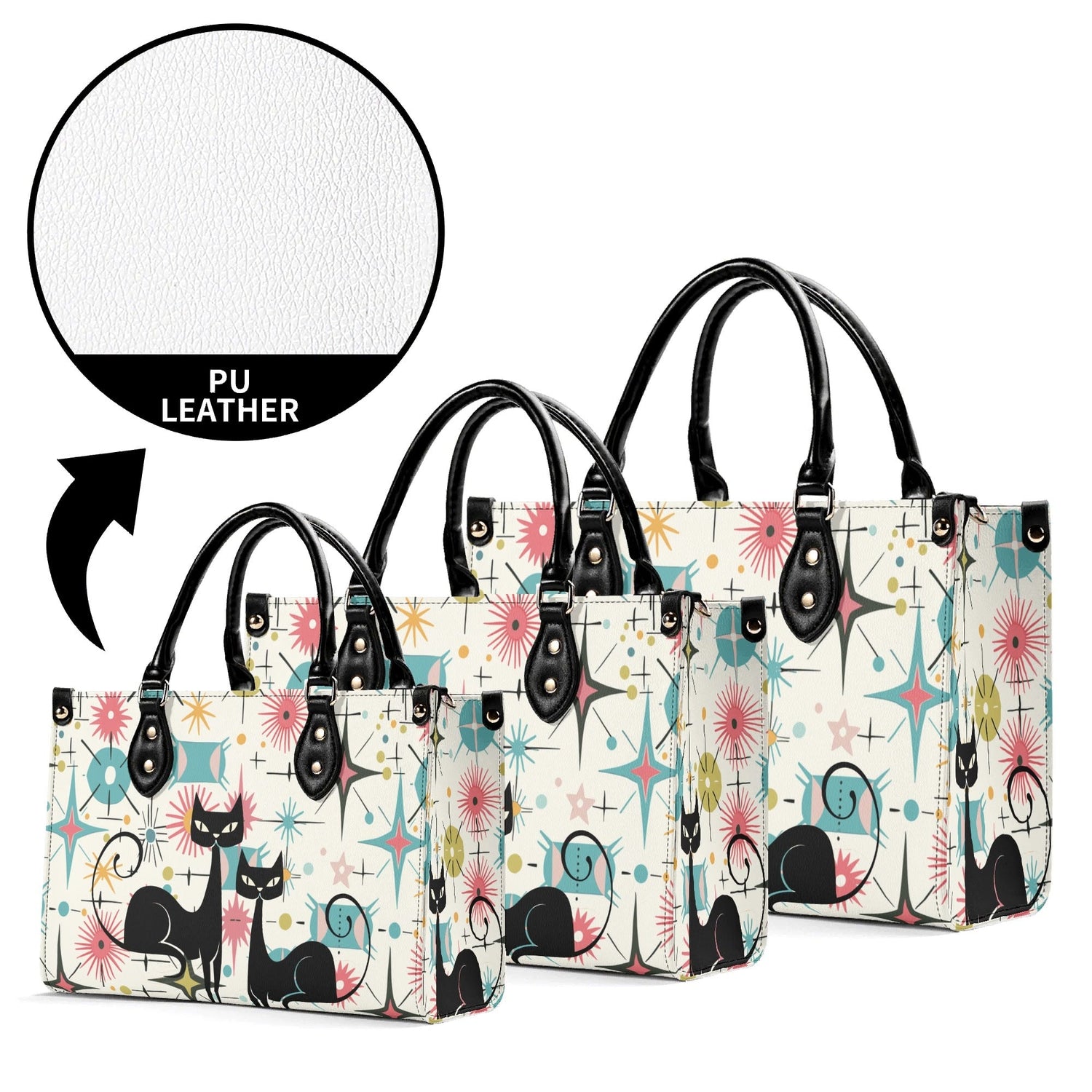 Kate McEnroe New York Kitschy Atomic Cat Starburst Satchel, Mid Century Modern HandbagHandbagsY5759KLW-4