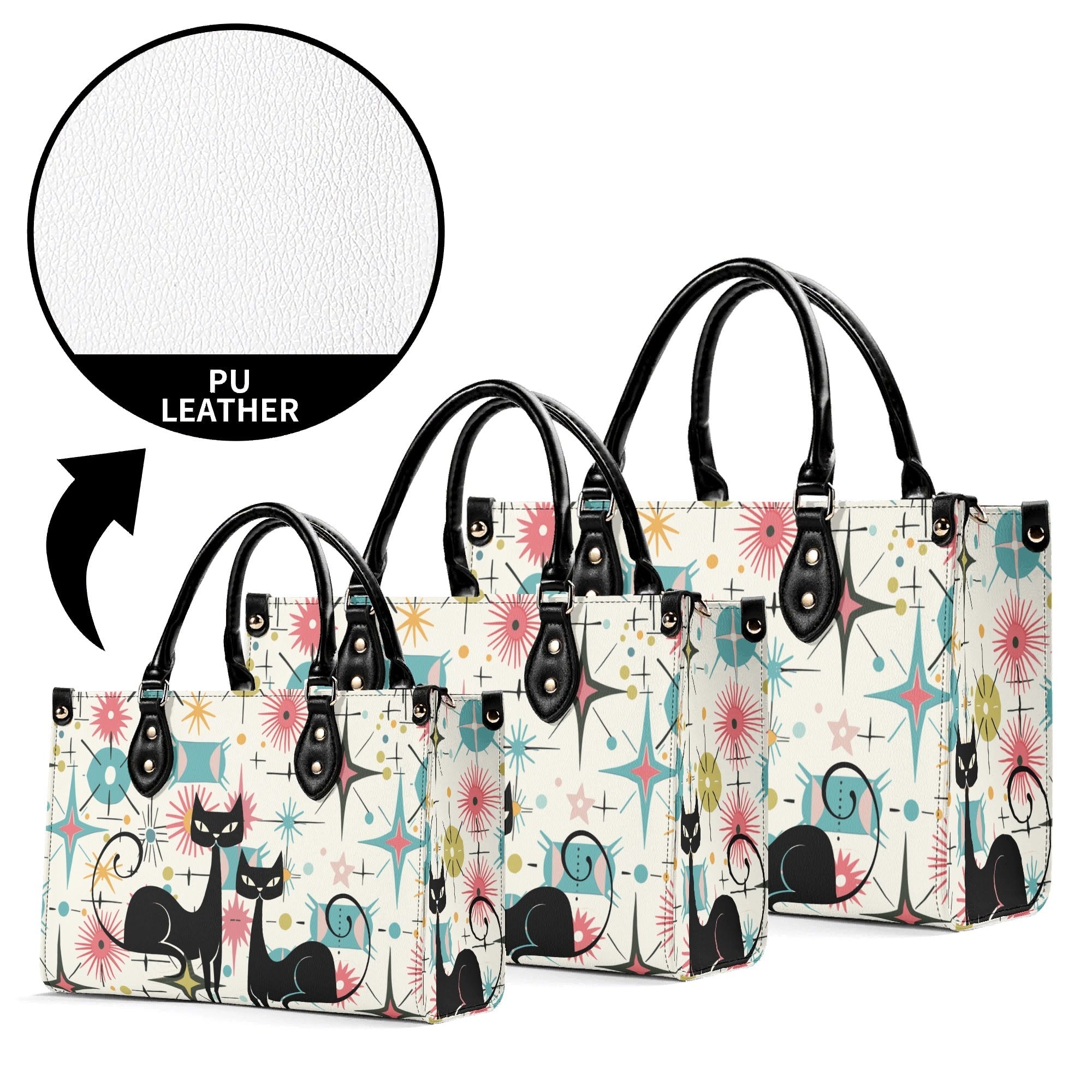 Kate McEnroe New York Kitschy Atomic Cat Starburst Satchel, Mid Century Modern HandbagHandbagsY5759KLW-4