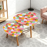 Kate McEnroe New York Kitschy Atomic Starburst Nesting Tables, Mid Century Modern MCM SetNesting TablesgajZd9BK3Y