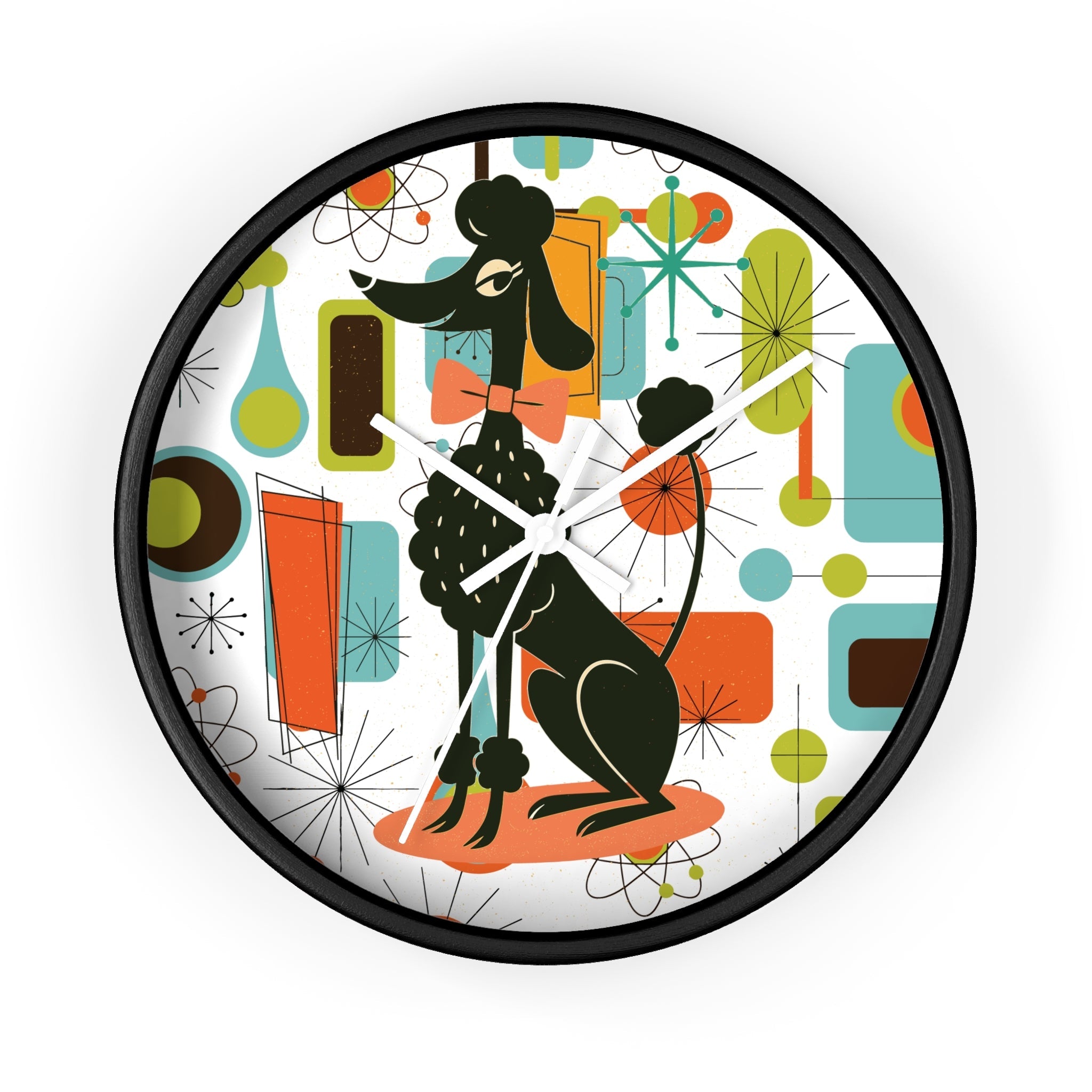 Kate McEnroe New York Kitschy Cute Poodle, Retro 50s Atomic Starburst ClockWall Clocks31119623414019781966