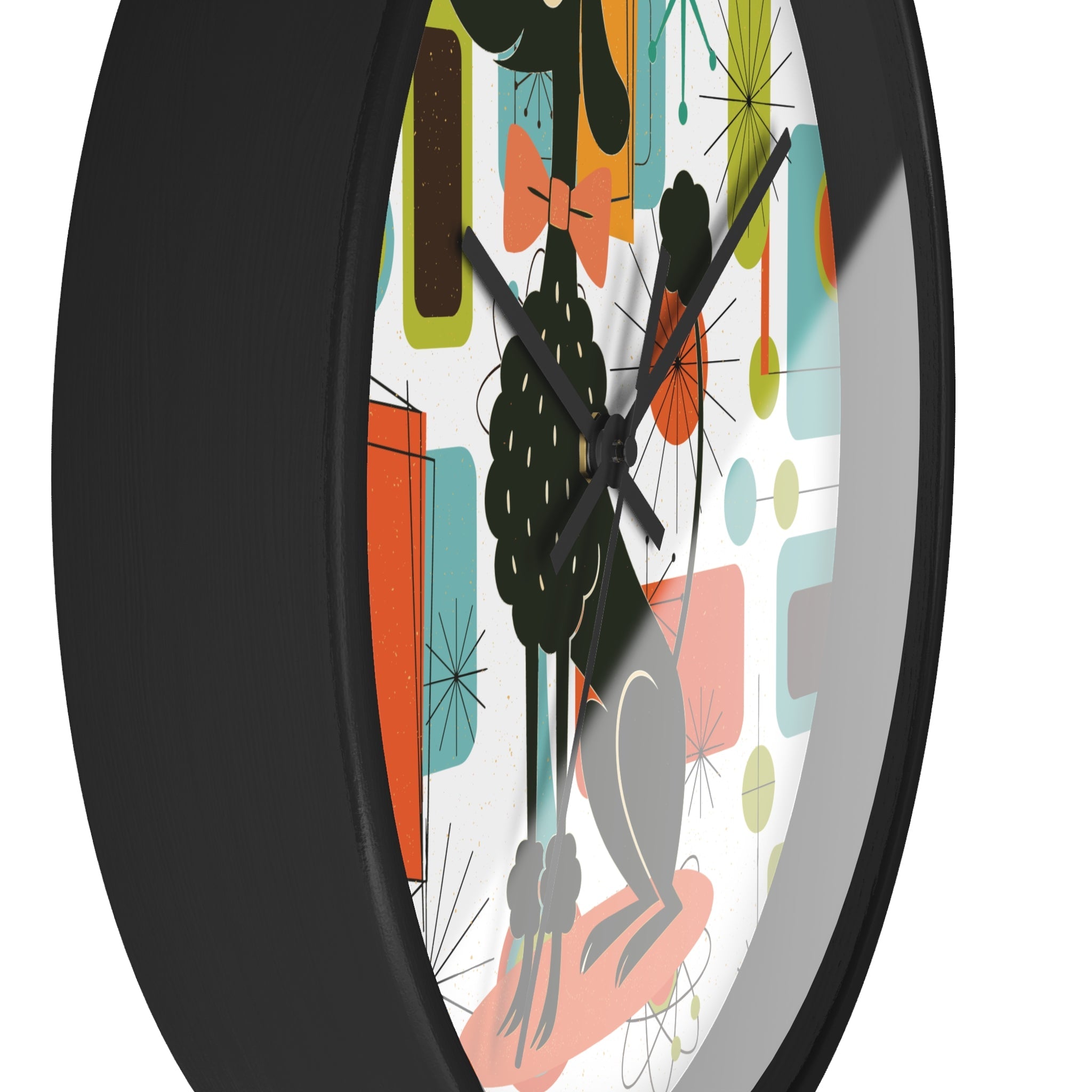 Kate McEnroe New York Kitschy Cute Poodle, Retro 50s Atomic Starburst ClockWall Clocks33935001082846743250