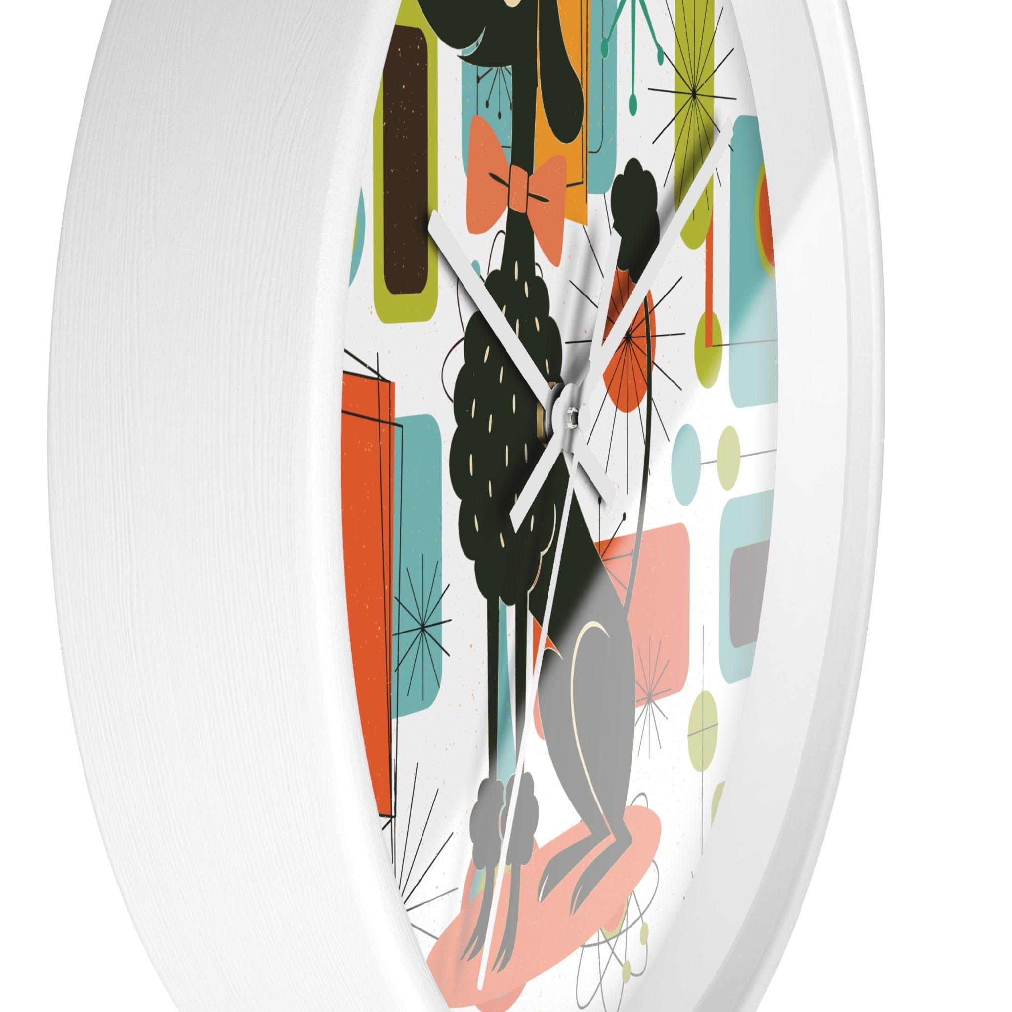 Kate McEnroe New York Kitschy Cute Poodle, Retro 50s Atomic Starburst ClockWall Clocks33935001082846743250