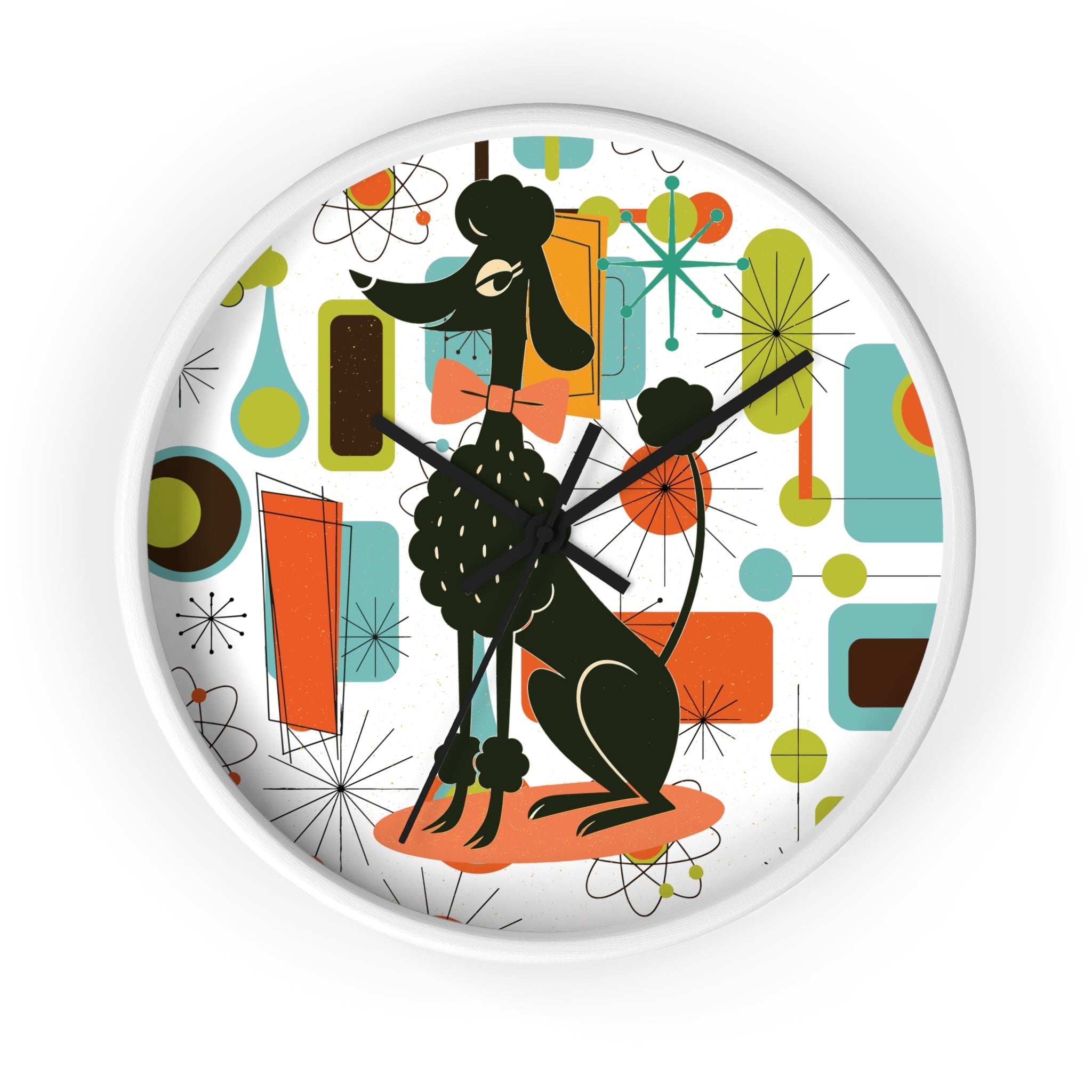 Kate McEnroe New York Kitschy Cute Poodle, Retro 50s Atomic Starburst ClockWall Clocks91647045049121537878