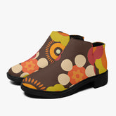 Kate McEnroe New York Kitschy Floral Ankle Boots, Groovy 70s Flower Power Women&