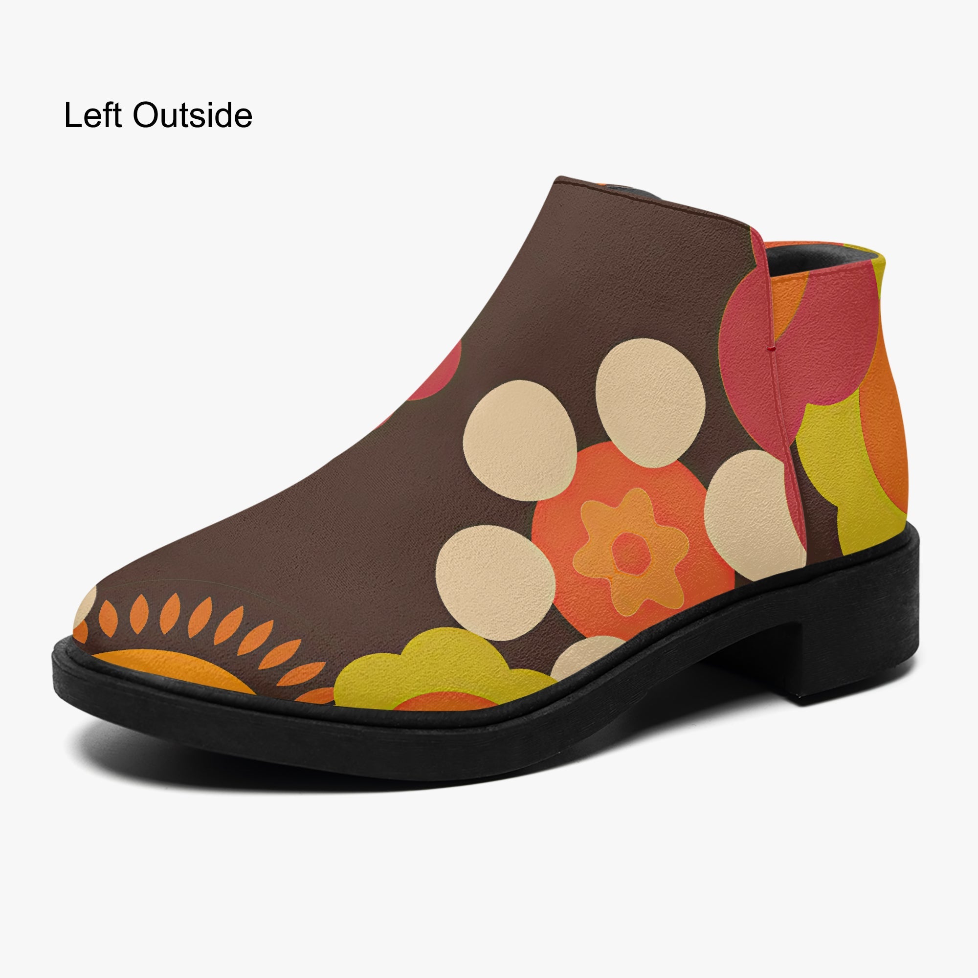 Kate McEnroe New York Kitschy Floral Ankle Boots, Groovy 70s Flower Power Women&