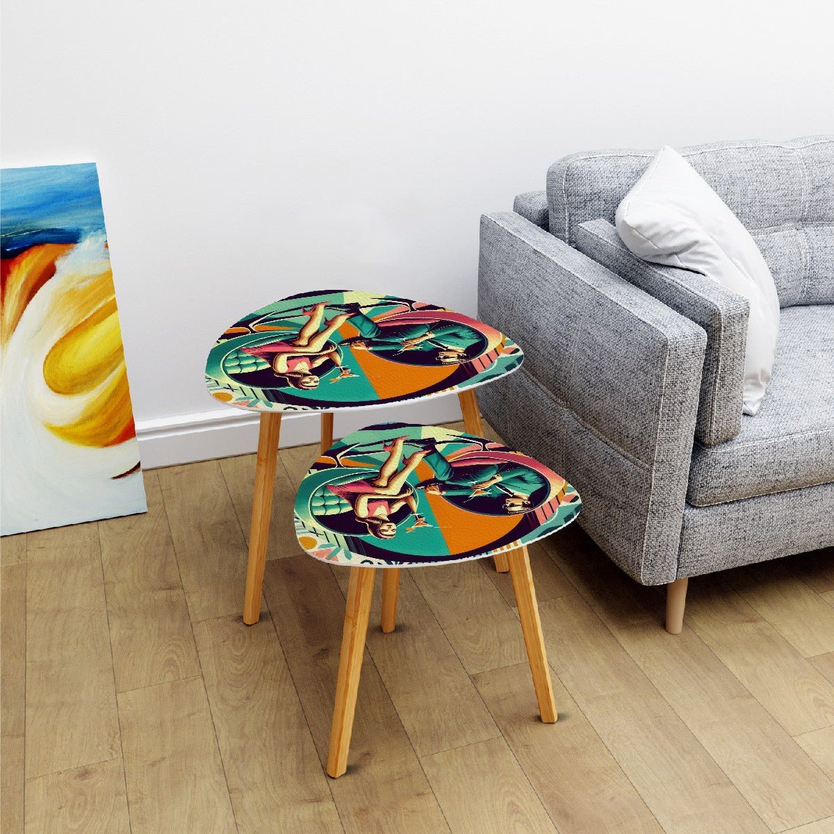 Kate McEnroe New York Kitschy Kitsch Mid Century Modern Nesting Tables, Retro Mod Atomic Lounge AccentNesting Tables1RPpdvzu2B