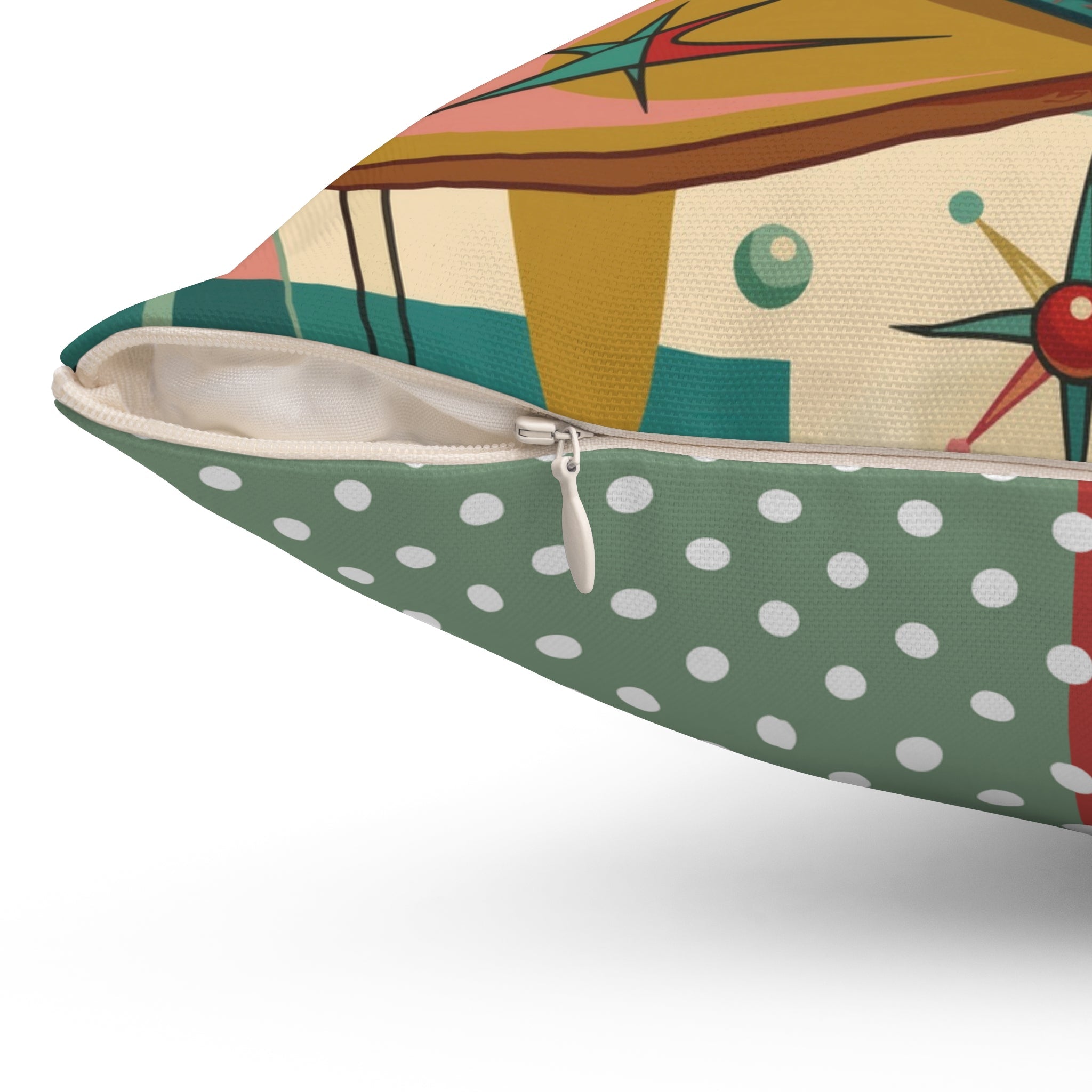 Kate McEnroe New York Kitschy Mermaid Retro Polka Dots Mid Century Modern Throw PillowThrow Pillows24877103262213305699