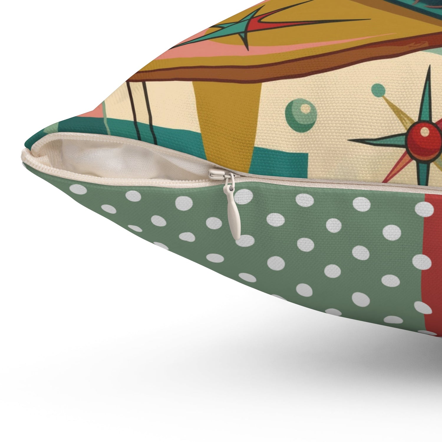 Kate McEnroe New York Kitschy Mermaid Retro Polka Dots Mid Century Modern Throw PillowThrow Pillows32285181844658160822