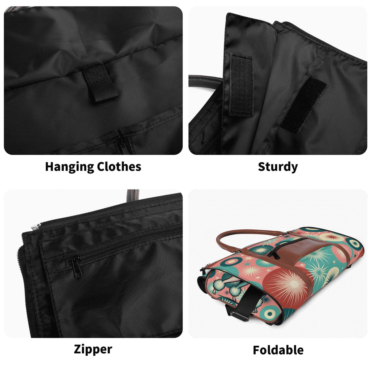 Kate McEnroe New York Kitschy Poodle Retro Mid Century Modern Weekender Bag, 50s Kitsch Atomic Starburst Travel DuffelDuffel BagsW1KV2LMN - 1