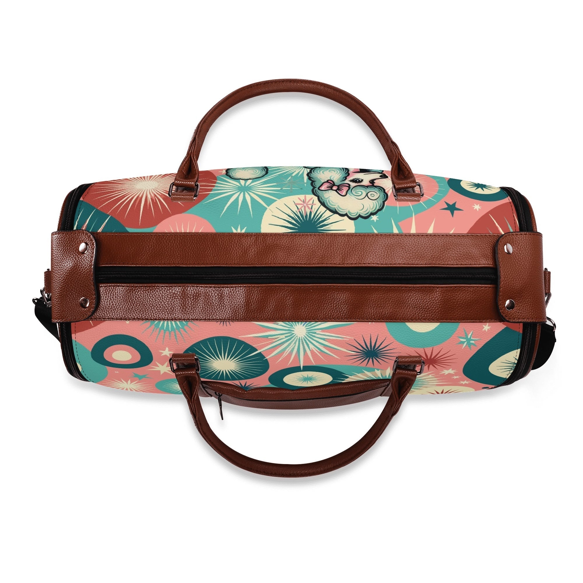 Kate McEnroe New York Kitschy Poodle Retro Mid Century Modern Weekender Bag, 50s Kitsch Atomic Starburst Travel DuffelDuffel BagsW1KV2LMN - 1