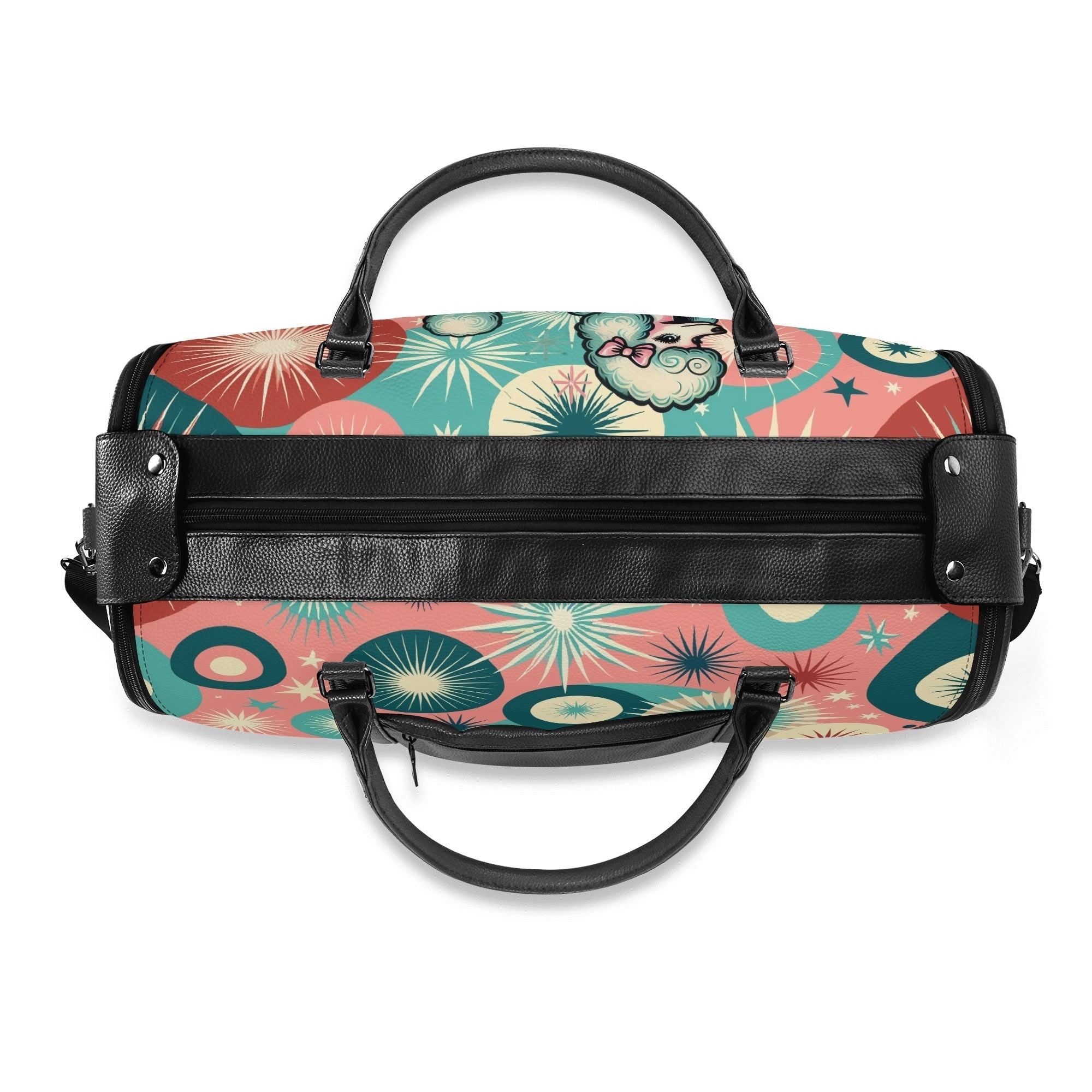 Kate McEnroe New York Kitschy Poodle Retro Mid Century Modern Weekender Bag, 50s Kitsch Atomic Starburst Travel DuffelDuffel BagsW1KV2LMN - 2