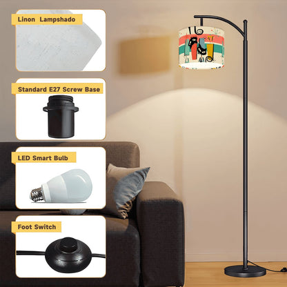 Kate McEnroe New York Kitschy Retro Atomic Cats Mid Century Modern Arc Floor LampArc Floor Lamps2ExnTL2Rru