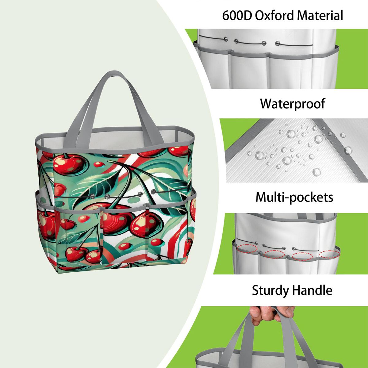 Kate McEnroe New York Kitschy Retro Cherry Mid Century Modern Garden Tool BagGarden Tool BagJWjFhHmiEm