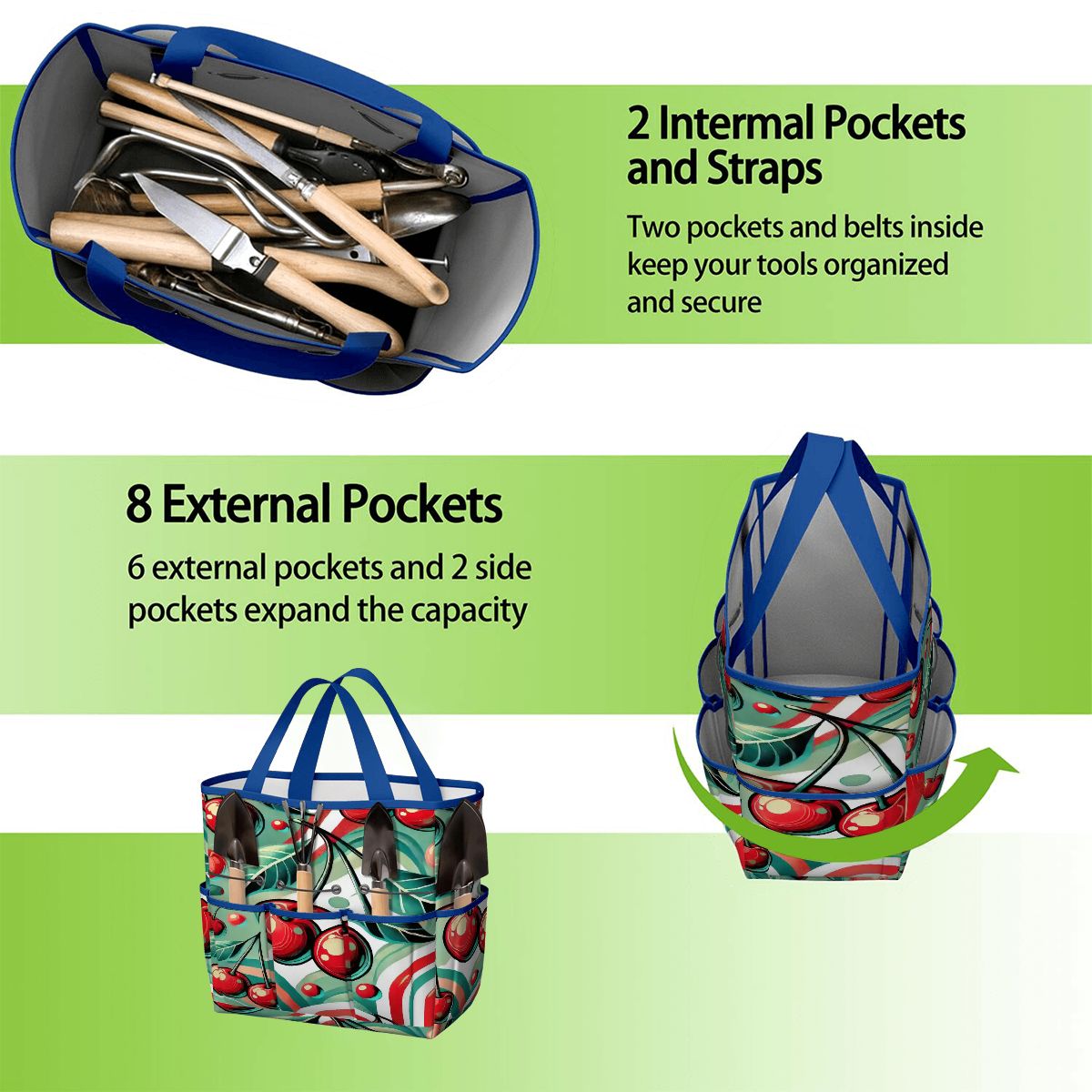 Kate McEnroe New York Kitschy Retro Cherry Mid Century Modern Garden Tool BagGarden Tool BagJWjFhHmiEm