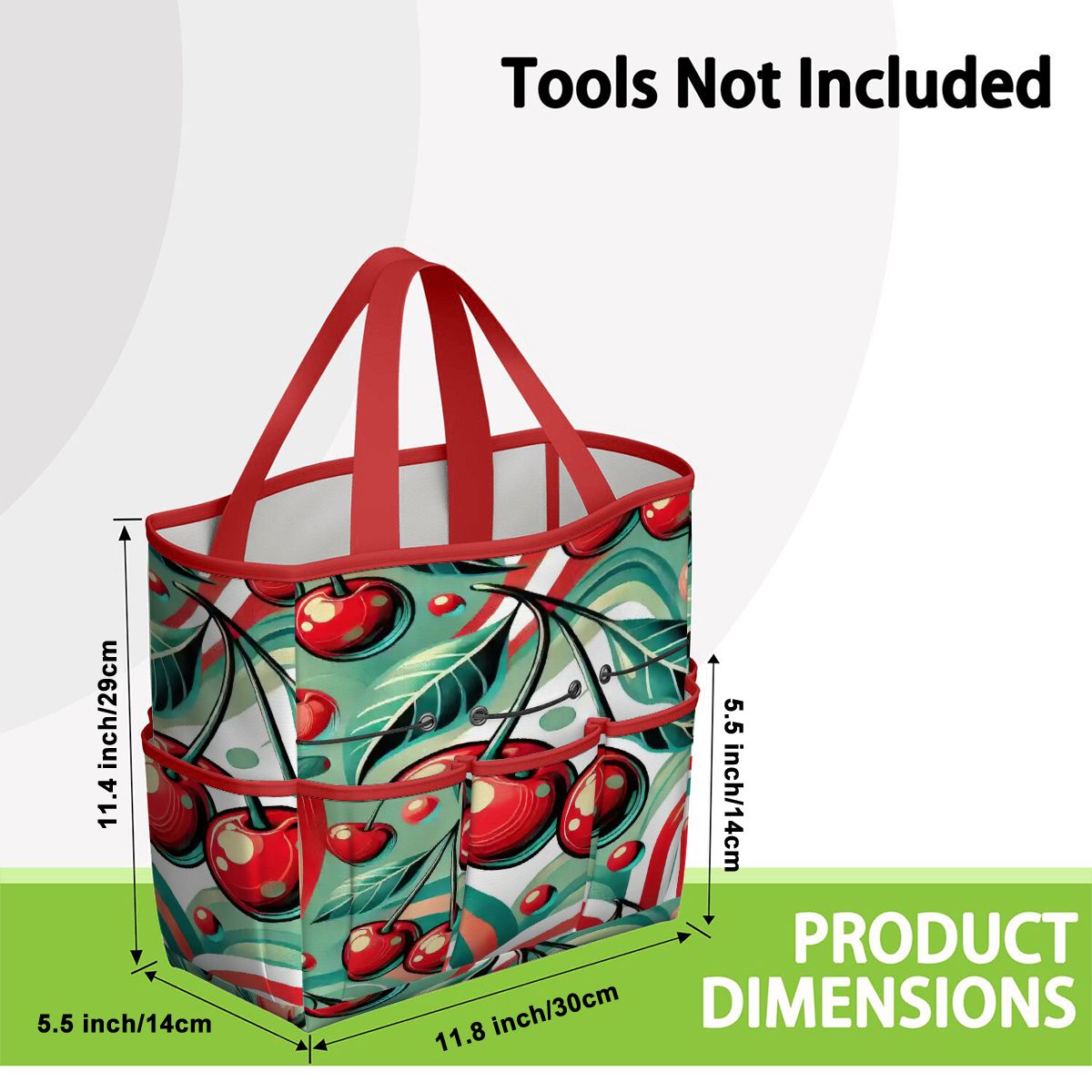 Kate McEnroe New York Kitschy Retro Cherry Mid Century Modern Garden Tool BagGarden Tool BagJWjFhHmiEm