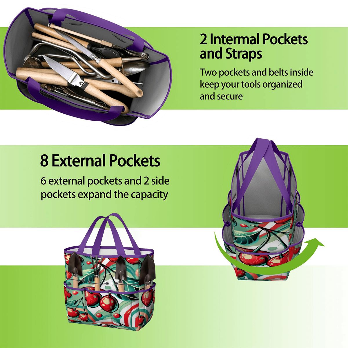 Kate McEnroe New York Kitschy Retro Cherry Mid Century Modern Garden Tool BagGarden Tool BagJWjFhHmiEm