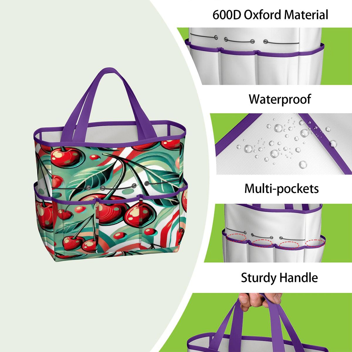 Kate McEnroe New York Kitschy Retro Cherry Mid Century Modern Garden Tool BagGarden Tool BagJWjFhHmiEm