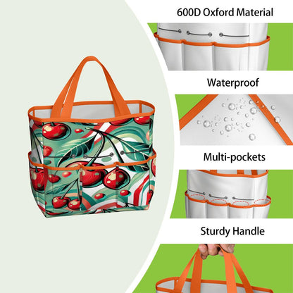 Kate McEnroe New York Kitschy Retro Cherry Mid Century Modern Garden Tool BagGarden Tool BagJWjFhHmiEm