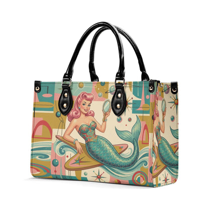 Kate McEnroe New York Kitschy Retro Mermaid Polka Dot Mid Century Modern SatchelHandbagsWDXP7Z2N-1