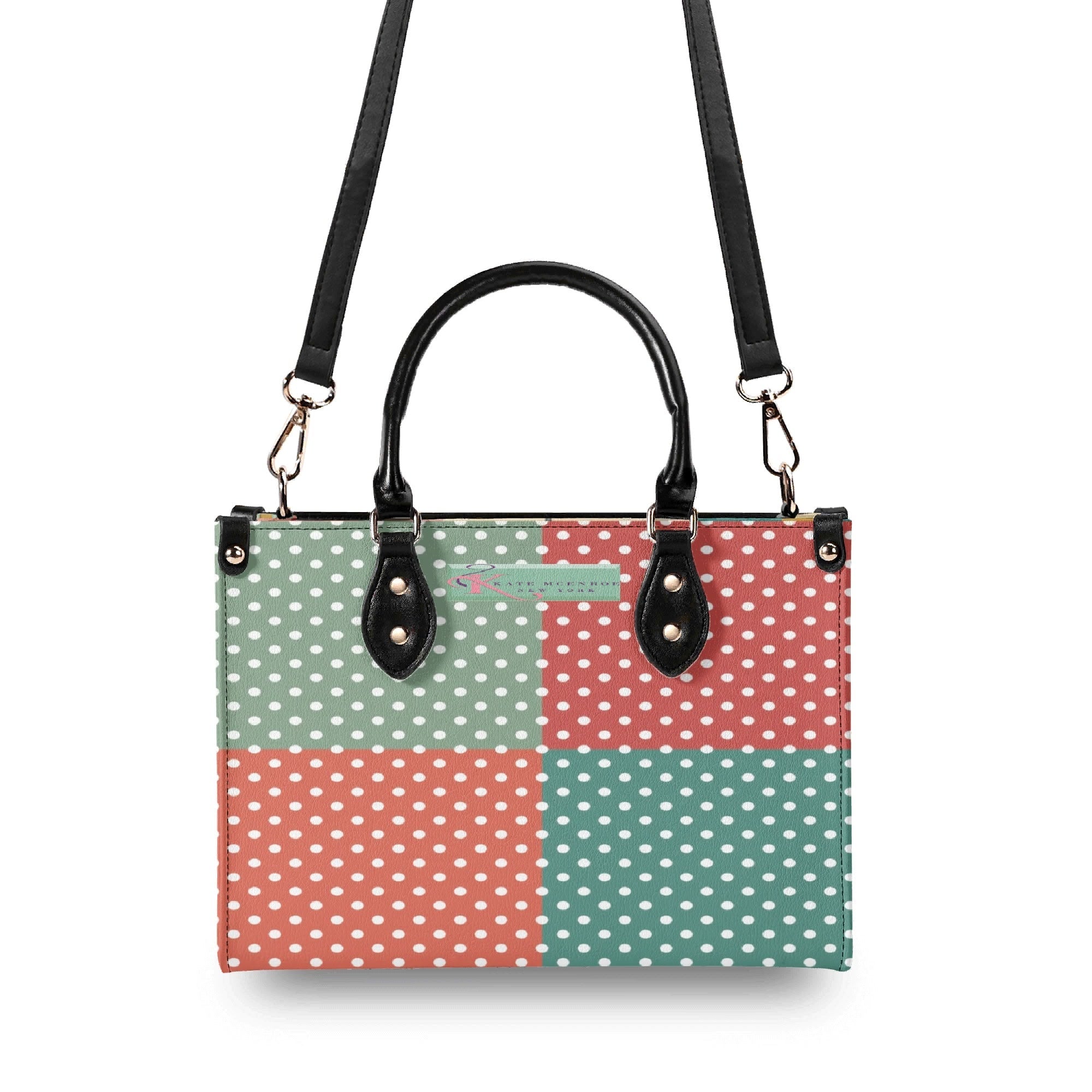 Kate McEnroe New York Kitschy Retro Mermaid Polka Dot Mid Century Modern SatchelHandbagsWDXP7Z2N-1