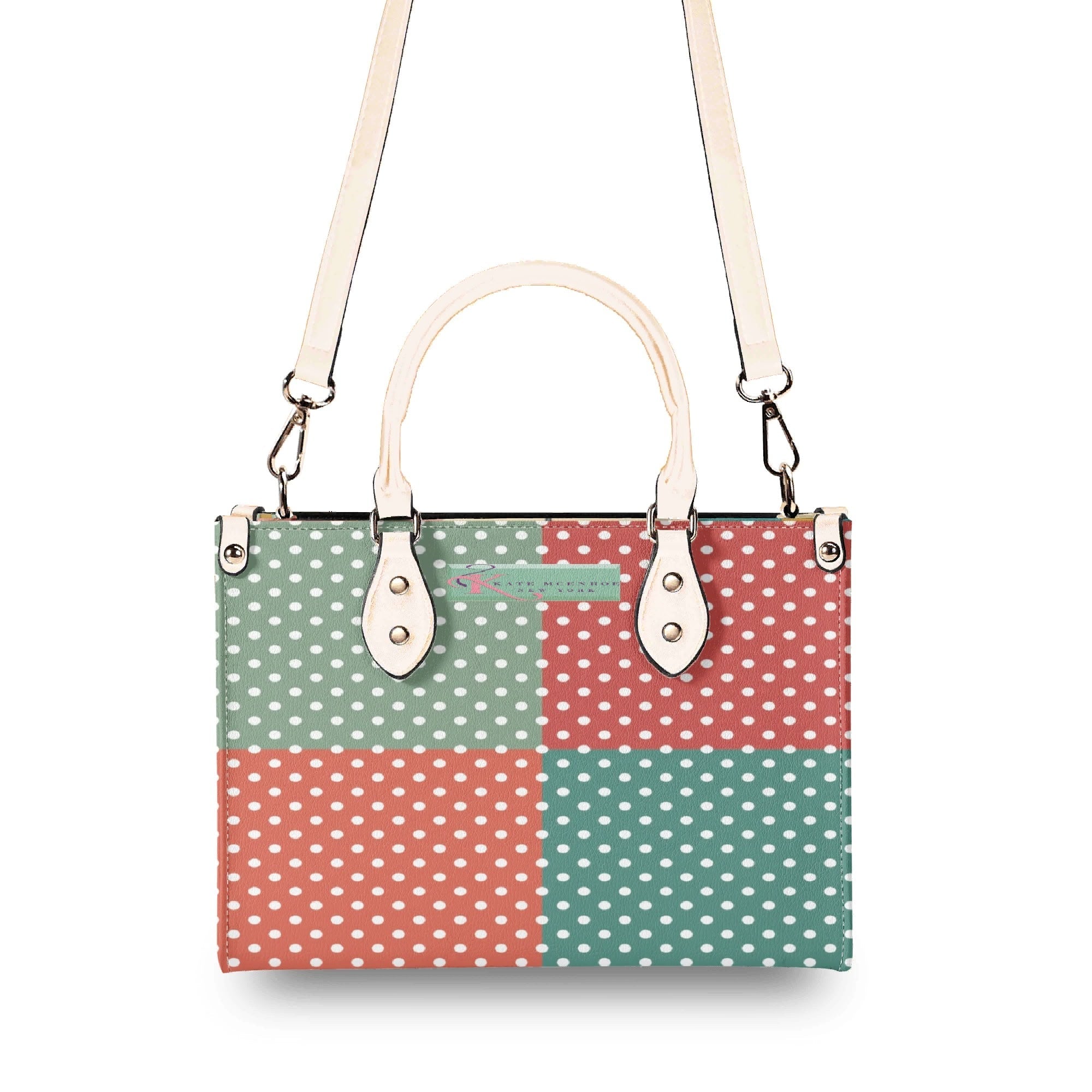 Kate McEnroe New York Kitschy Retro Mermaid Polka Dot Mid Century Modern SatchelHandbagsWDXP7Z2N-4
