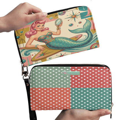 Kate McEnroe New York Kitschy Retro Mermaid Polka Dot Mid Century Modern WalletWalletsW8MX238W-1
