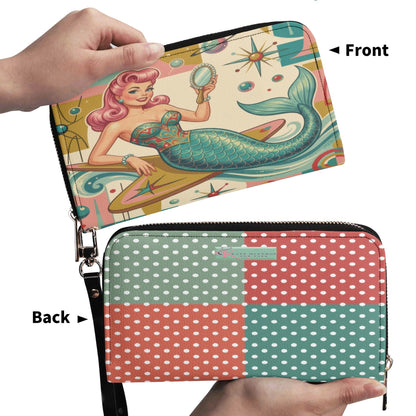 Kate McEnroe New York Kitschy Retro Mermaid Polka Dot Mid Century Modern WalletWalletsW8MX238W-2