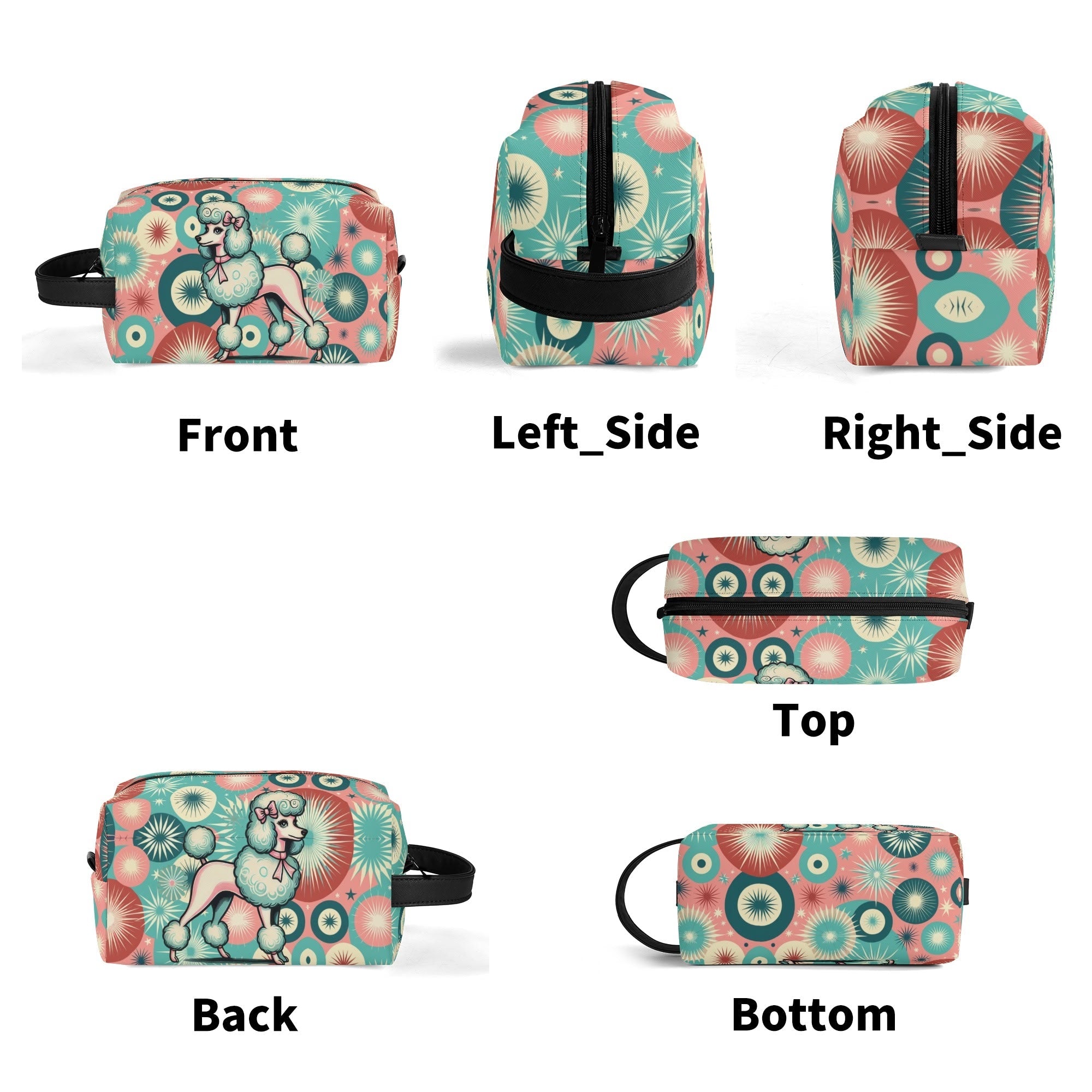 Kate McEnroe New York Kitschy Retro Poodle Mid Century Modern Toiletry Bag, 50s Kitsch Dopp Kit, Atomic Age Travel OrganizerCosmetic &amp; Toiletry BagsW0ZGLQ2W - 2