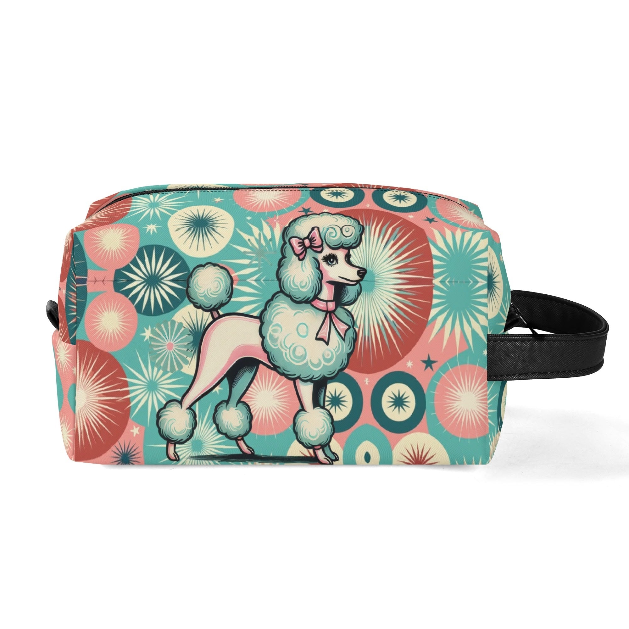 Kate McEnroe New York Kitschy Retro Poodle Mid Century Modern Toiletry Bag, 50s Kitsch Dopp Kit, Atomic Age Travel OrganizerCosmetic &amp; Toiletry BagsW0ZGLQ2W - 2