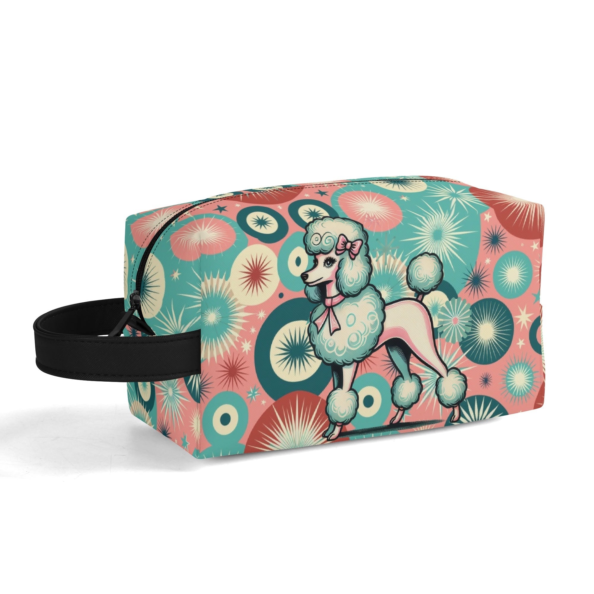 Kate McEnroe New York Kitschy Retro Poodle Mid Century Modern Toiletry Bag, 50s Kitsch Dopp Kit, Atomic Age Travel OrganizerCosmetic &amp; Toiletry BagsW0ZGLQ2W - 2