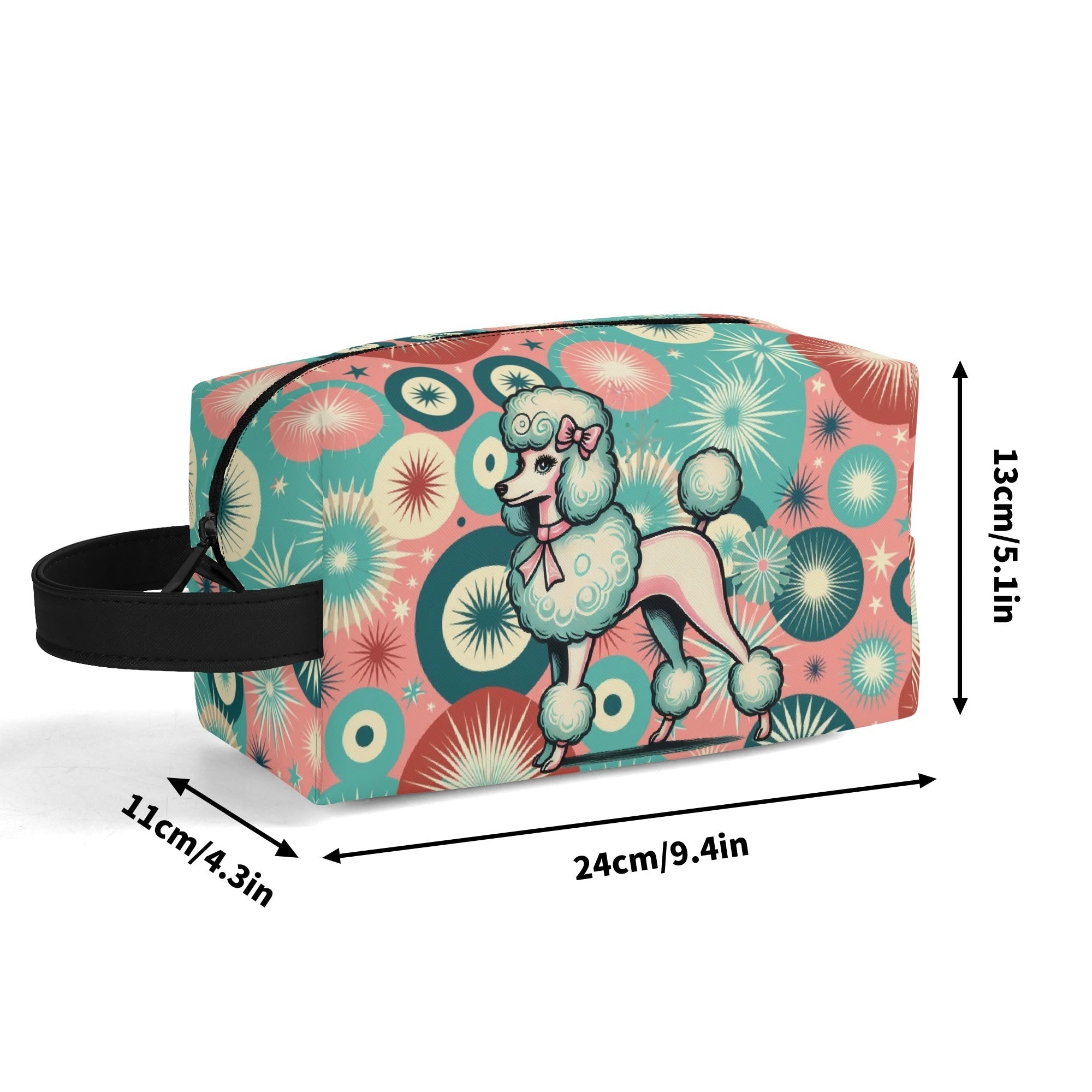 Kate McEnroe New York Kitschy Retro Poodle Mid Century Modern Toiletry Bag, 50s Kitsch Dopp Kit, Atomic Age Travel OrganizerCosmetic &amp; Toiletry BagsW0ZGLQ2W - 2