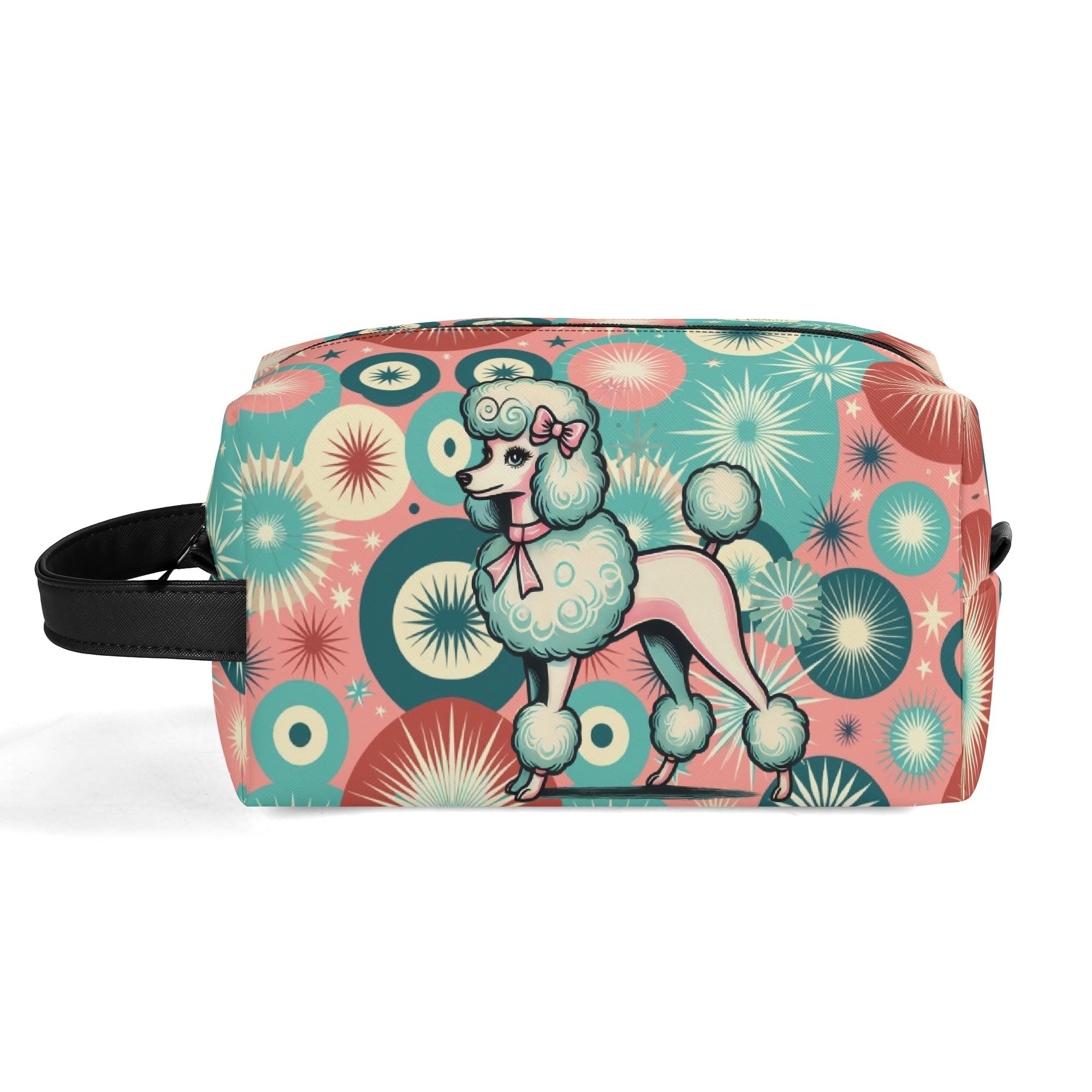 Kate McEnroe New York Kitschy Retro Poodle Mid Century Modern Toiletry Bag, 50s Kitsch Dopp Kit, Atomic Age Travel OrganizerCosmetic &amp; Toiletry BagsW0ZGLQ2W - 2