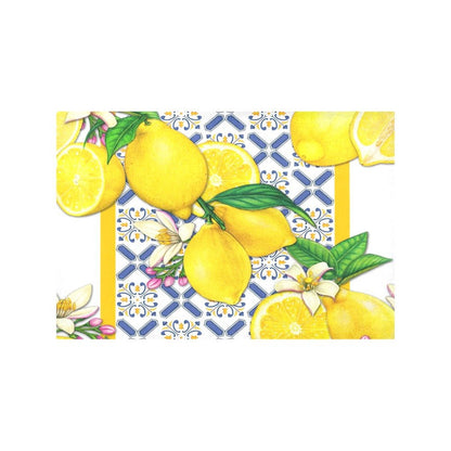 Kate McEnroe New York Lemon and Tiles Cobalt Blue &amp; Yellow Set of 4 PlacematsPlacematsD3012939