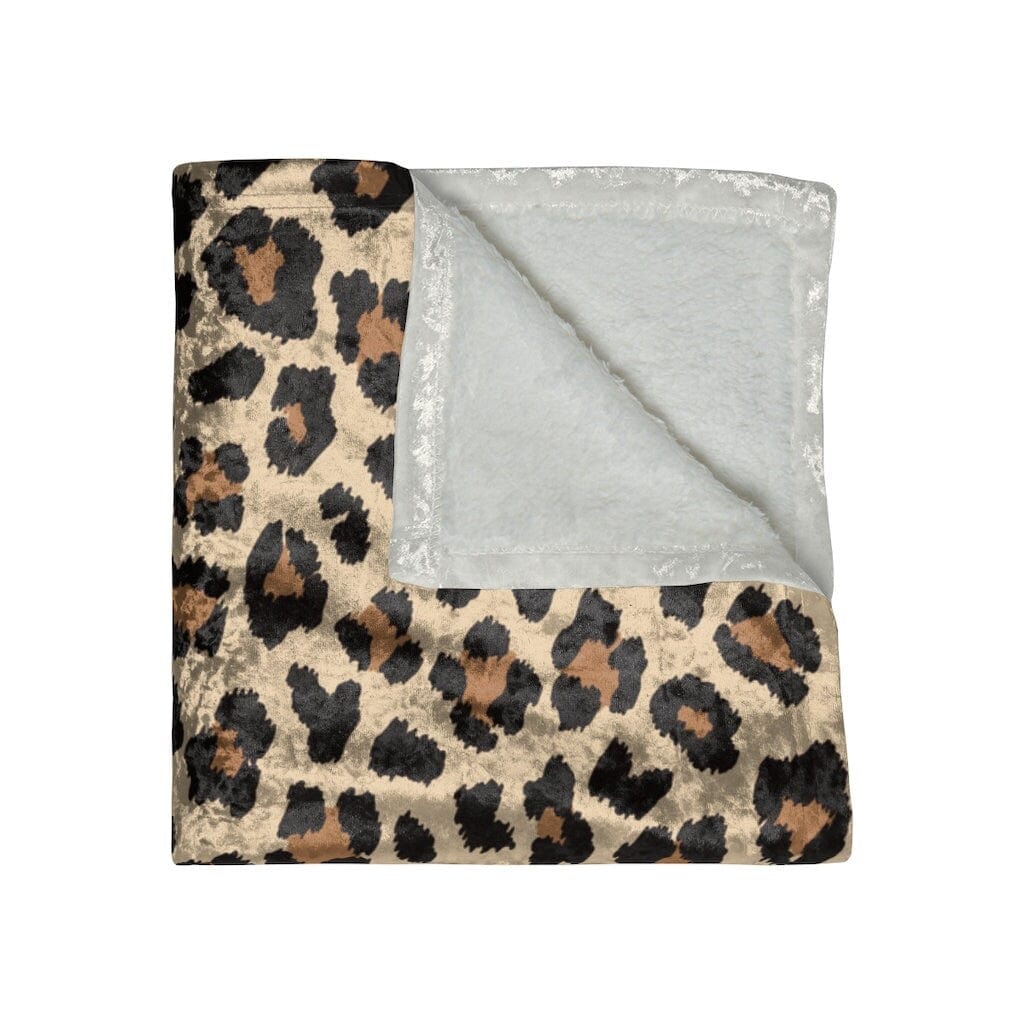 Kate McEnroe New York Leopard Print Crushed Velvet Blanket Blankets 20740306570526174279