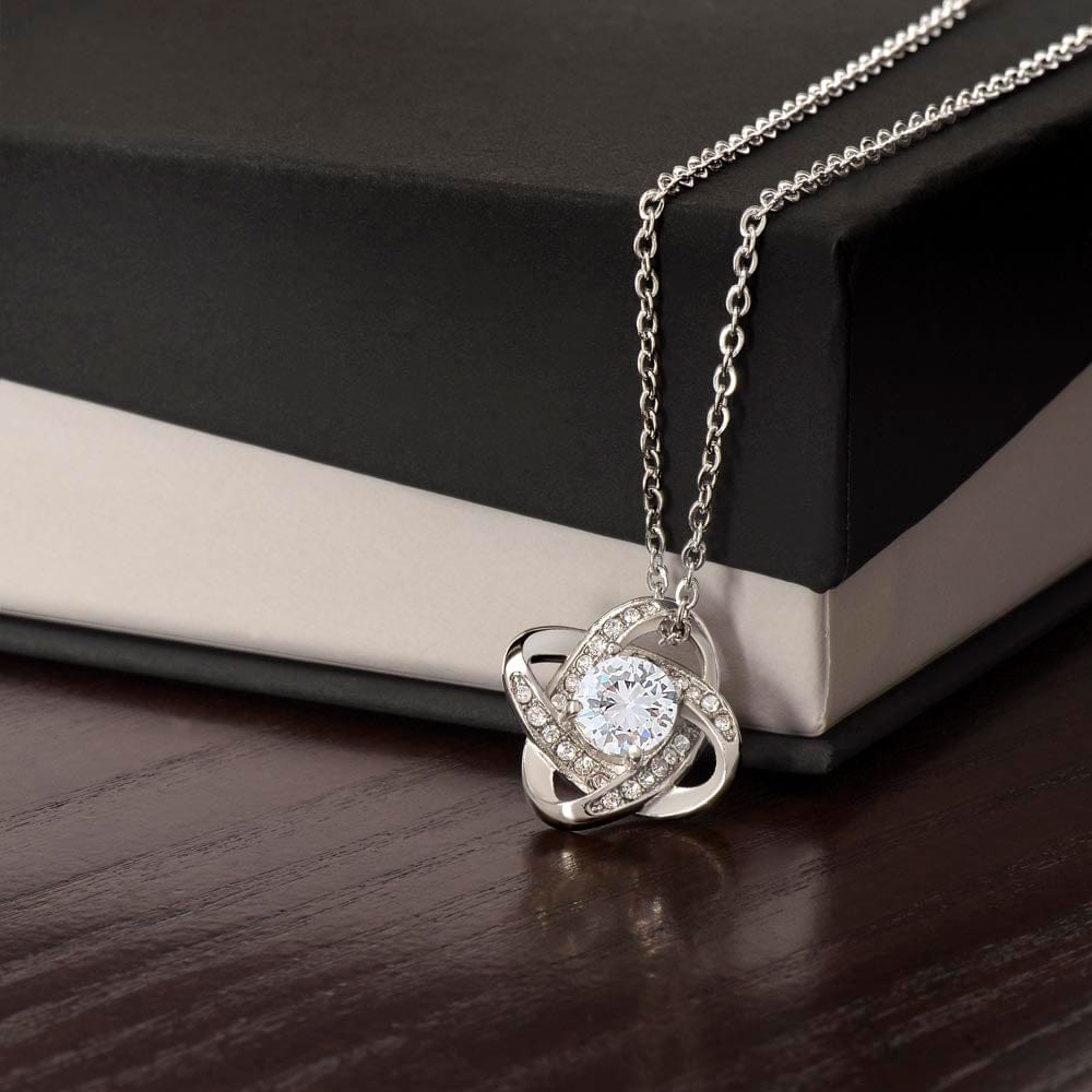 ShineOn Fulfillment Love Knot Necklace in 14k -18k Gold Finish Jewelry 14k White Gold Finish / Standard Box SO-11137057
