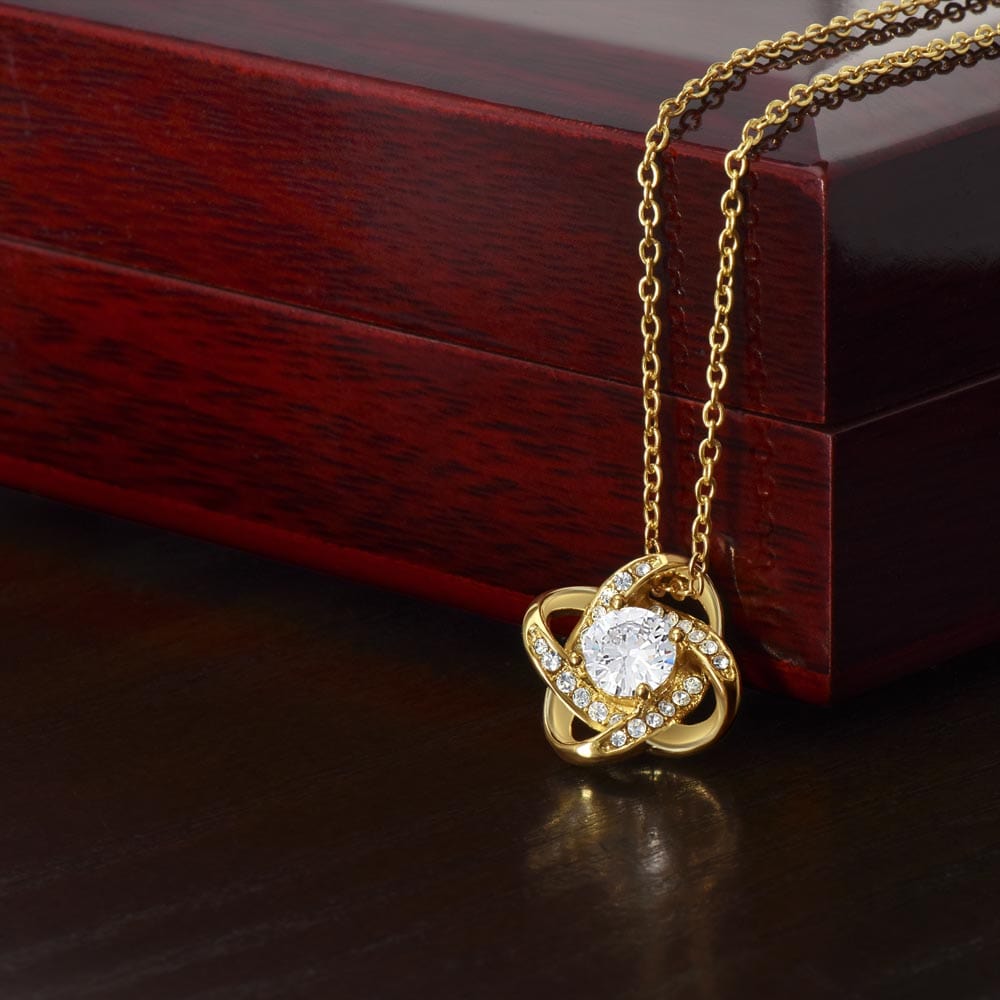 ShineOn Fulfillment Love Knot Necklace in 14k -18k Gold Finish Jewelry 18k Yellow Gold Finish / Luxury Box SO-11137060
