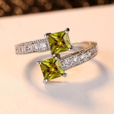 Kate McEnroe New York Luxury 10KGF White Gold Filled Rings Rings 8 / Green 27447992-8-green