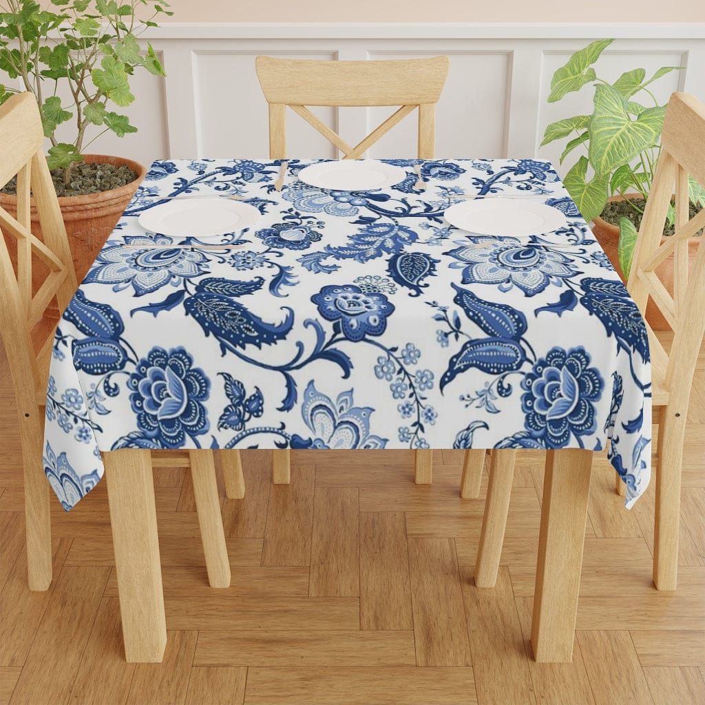Kate McEnroe New York Luxury Blue and White Floral Chinoiserie TableclothTablecloths32529606862119922699