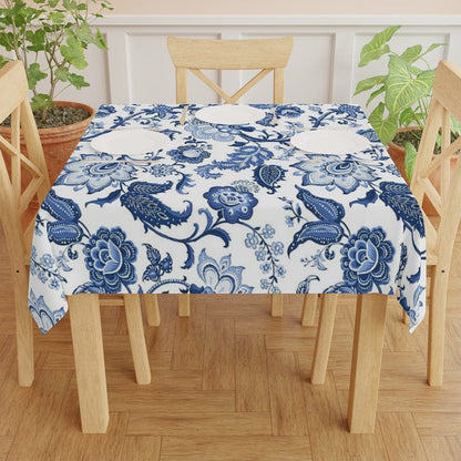 Kate McEnroe New York Luxury Blue and White Floral Chinoiserie TableclothTablecloths32529606862119922699