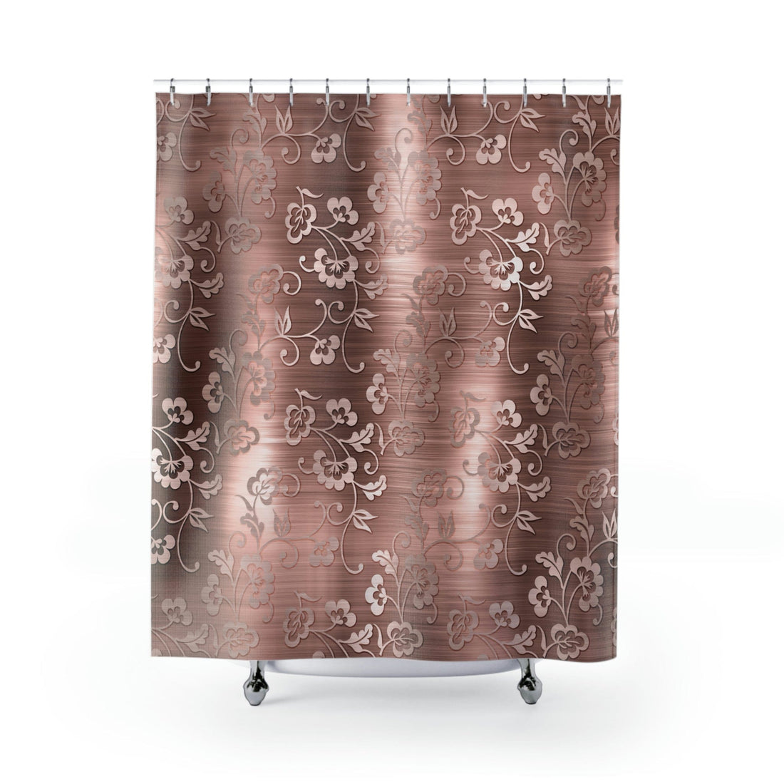 Kate McEnroe New York Luxury Floral Rose Gold Retro Shower Curtains Home Decor 71&quot; × 74&quot; 20651507841774186048