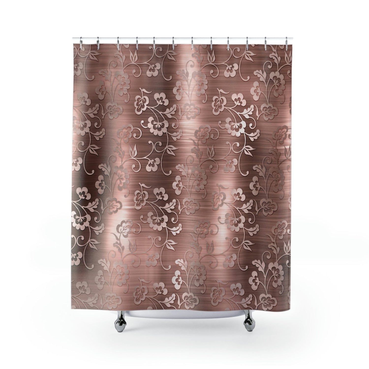 Kate McEnroe New York Luxury Floral Rose Gold Retro Shower CurtainsShower Curtains20651507841774186048
