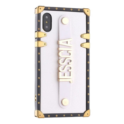 Kate McEnroe New York Luxury Saffiano Leather Trunk Phone Case Mobile Phone Cases For iPhone X XS / White Leather 25655912-for-iphone-x-xs-white-leather