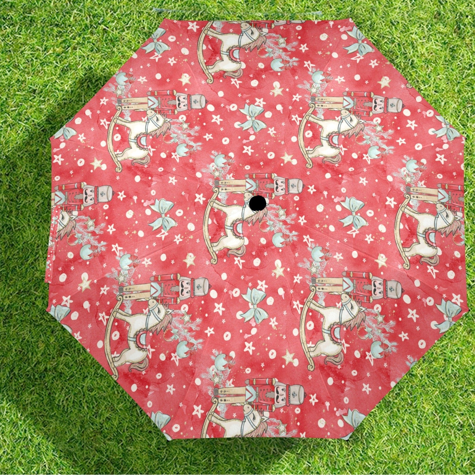 interestprint Magical Nutcracker Semi-Automatic Foldable Umbrella Umbrellas One Size D2842161