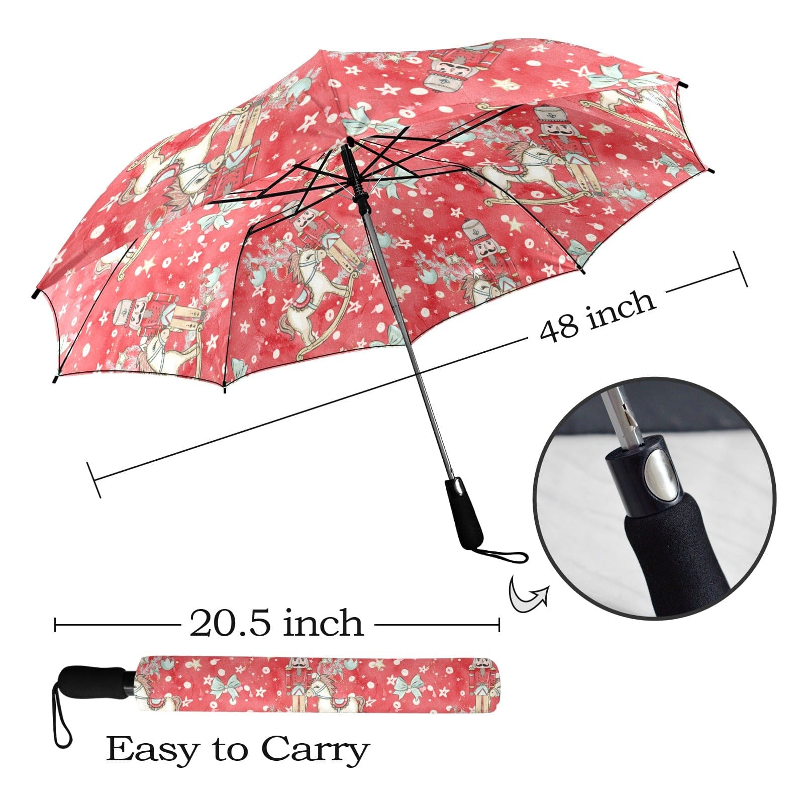 Kate McEnroe New York Magical Nutcracker Semi - Automatic Foldable UmbrellaUmbrellasD2842161