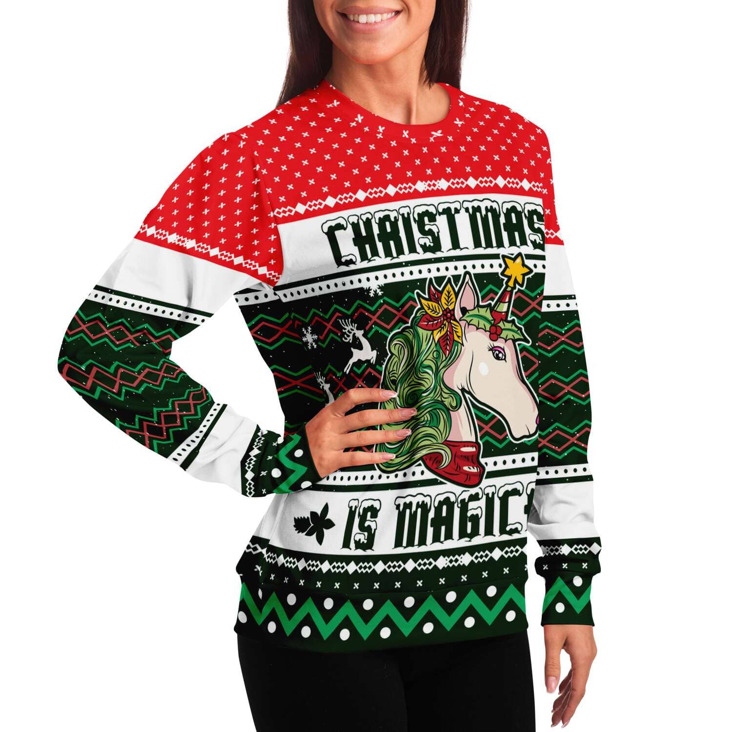 Kate McEnroe New York Magical Unicorn Ugly Christmas SweatersSweatshirtSBSWF_D - 3436 - XS