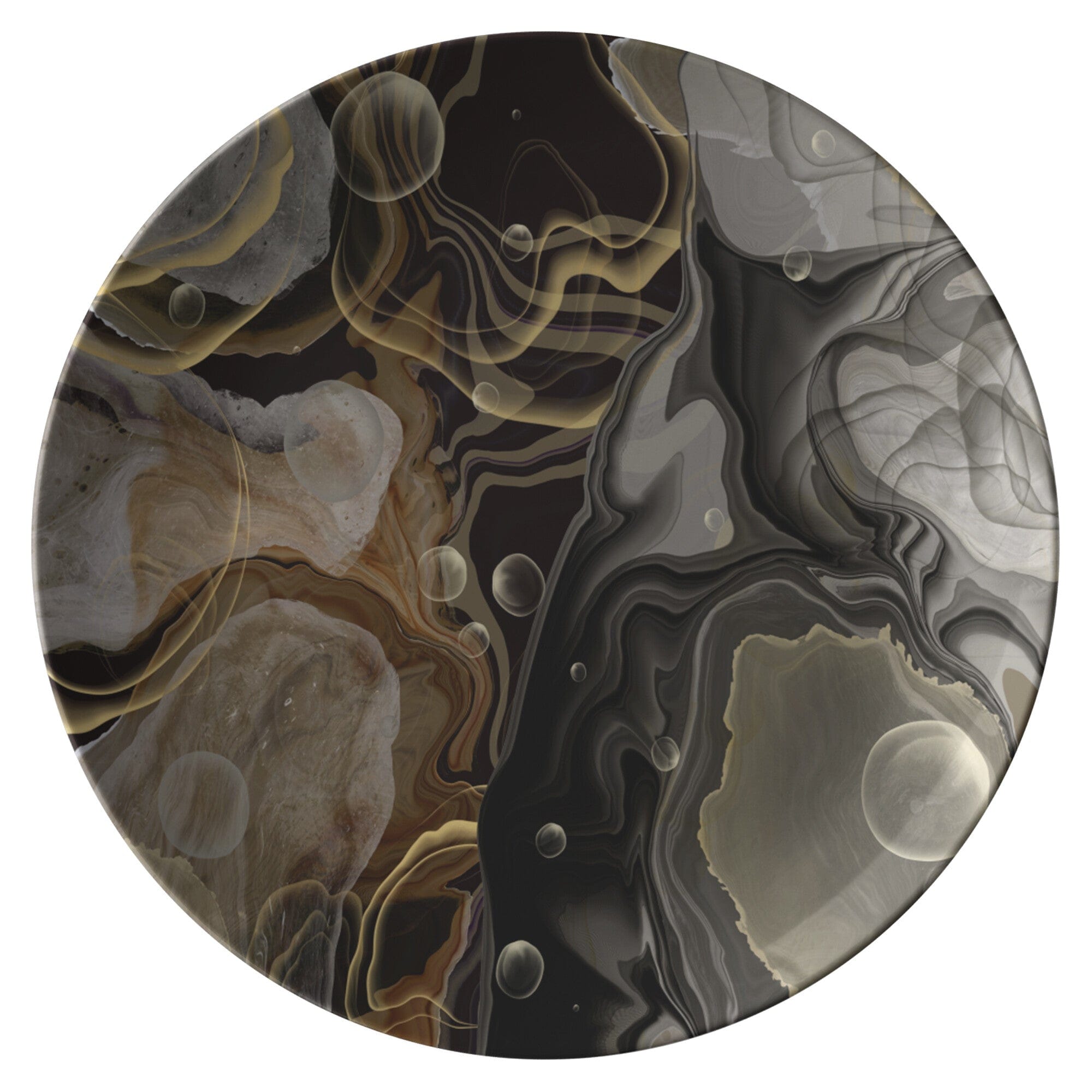 Kate McEnroe New York Marble Artwork Print Decorative PlatesPlatesP20 - MAR - BLA - 63S