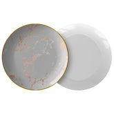 Kate McEnroe New York Marble Dinner Plate in Light Grey Blush with Gold RimPlatesP20 - MAR - GRA - 39S